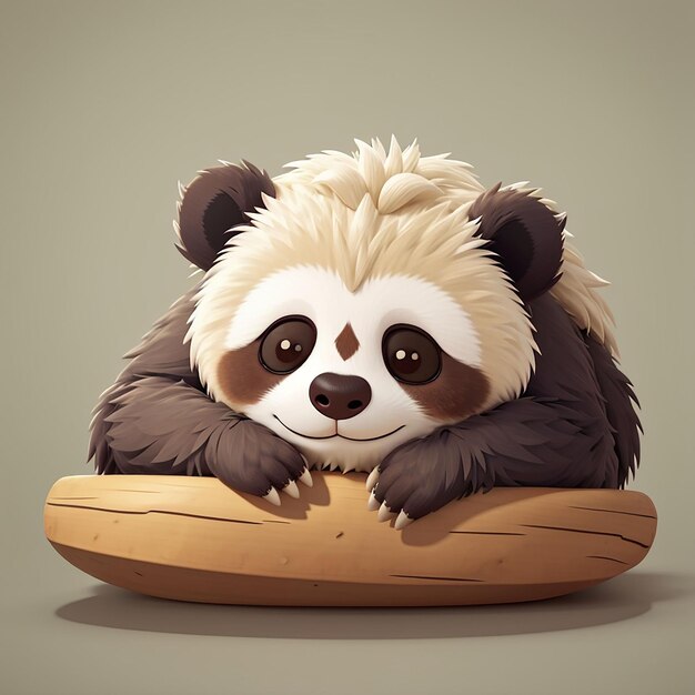 Photo cute sloth sleeping cartoon icône vectorielle illustration icône de la nature animale concept de dessin animé à vecteur plat premium isolé