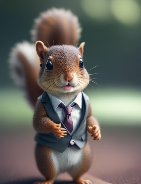 cute_small_squirrel_standing_in_a_suit_tie