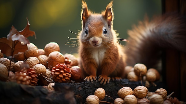 cute_squirrel_sits_with_nuts_photo