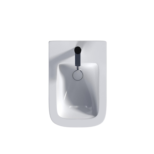 Cuvette de lavabo isolée sur fond blanc illustration 3D de bidet et rendu CG