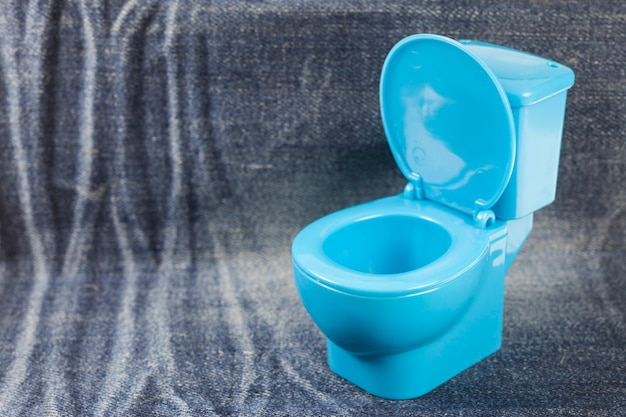 Cuvette de toilette bleue