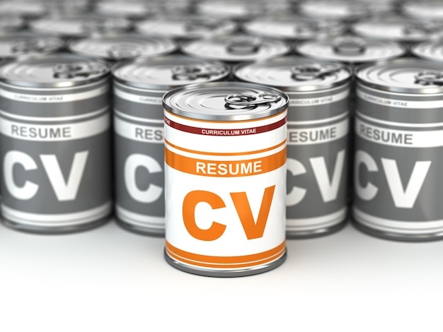 Cv peut image conceptuelle de curriculum vitae 3d