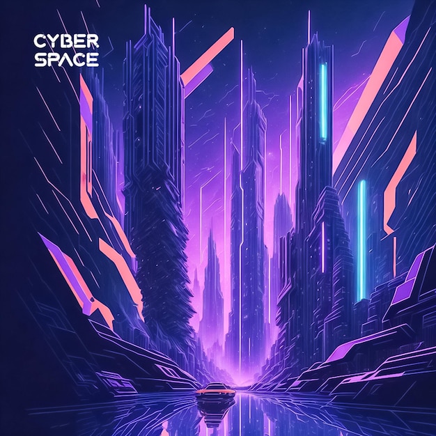 Cyber city aux couleurs vives