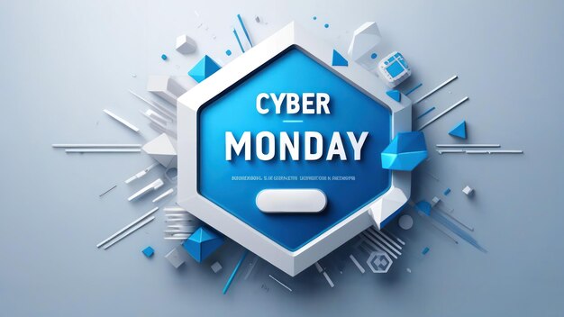 Photo le cyber monday est un concept à la mode de bannière de vente pour les achats en ligne.