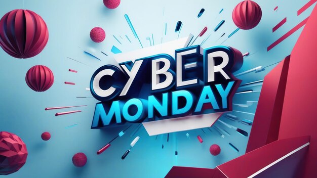 Photo le cyber monday est un concept à la mode de bannière de vente pour les achats en ligne.