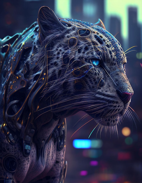 Cyberpunk Tiger IA réaliste générée