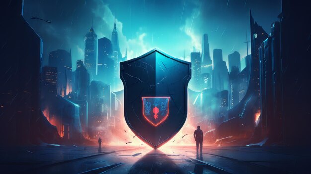 Cybersecurity Shield sécurisé et protecteur une forteresse numérique protégée contre les cybermenaces