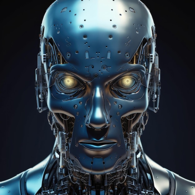 cyborg d'intelligence artificielle dans un bureau génératif