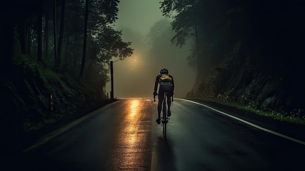 Cycliste sur route