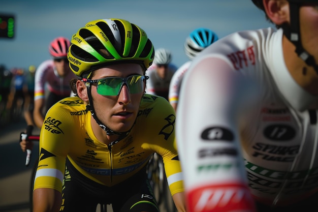 Cyclistes du Tour de France en compétition Illustration IA générative