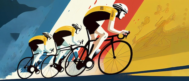 Photo cyclistes peloton tdf france abstract background with copy space generative ai