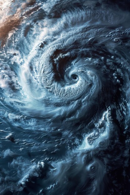 cyclone tropical vu depuis l'orbite terrestre IA générative