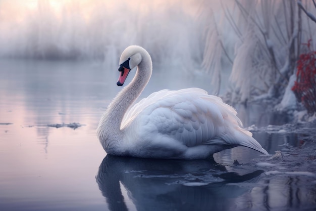 Cygne arctique en hiver