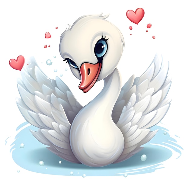 cygne blanc avec coeur