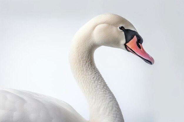 Cygne sur fond blanc