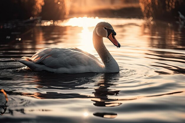 Cygne le soir