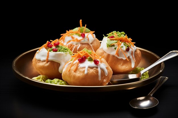 Dahi puri un type de chaat avec du yogourt ar c