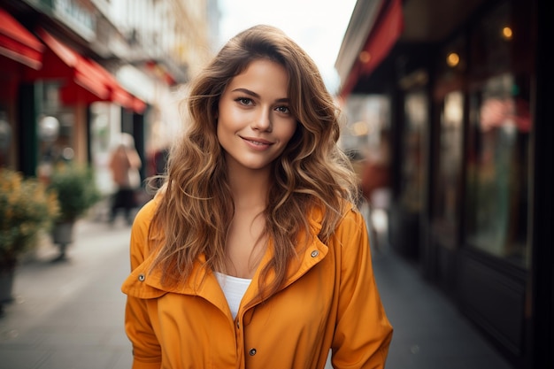 Une dame élégante avec un regard direct