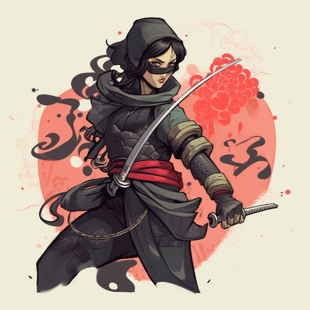 Dame ninja illustration 1