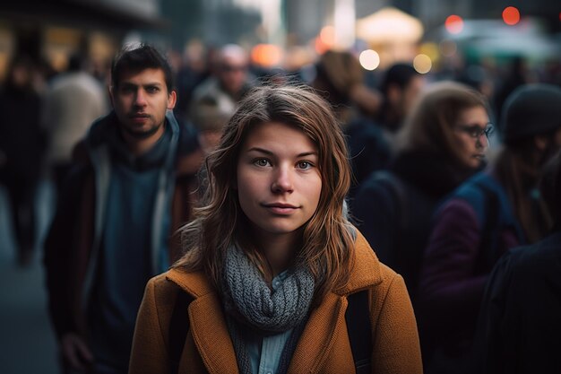 une dame qui se tenait devant un grand groupe de gens