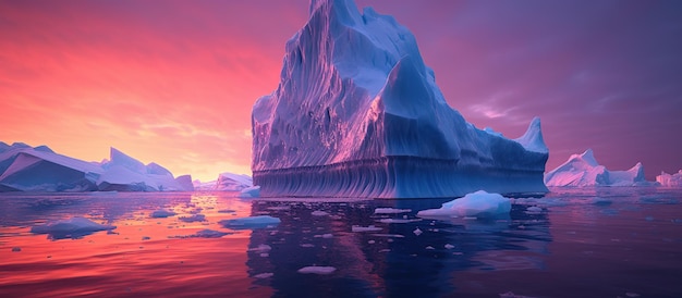 Danger caché d'iceberg et concept de réchauffement global