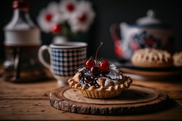 Danoise à la cerise et à la crème IA générative