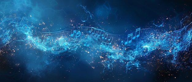 Dans les applications musicales et les sites Web, une icône de notes numériques représentant la musique, une mélodie de chanson ou un air