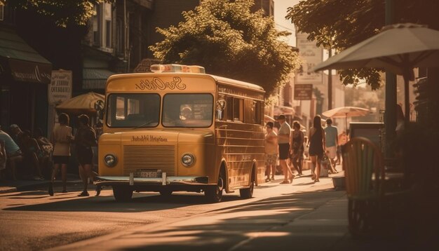 Photo dans le bus de la rue dans la ville