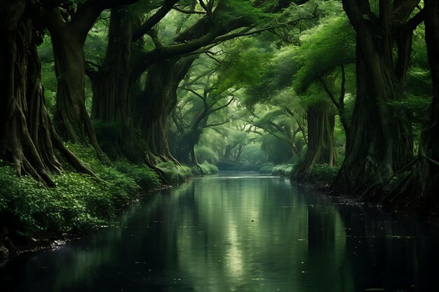 Dans le cœur de la photo de paysage vert vert