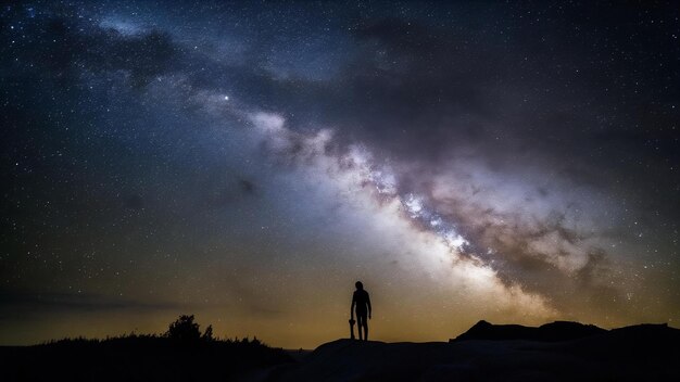 Dans l'espace, le ciel et les étoiles dans la nuit, la Voie Lactée.