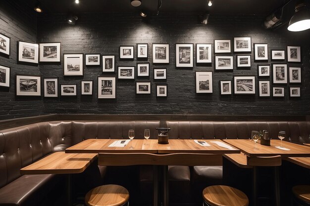 Photo dans le mur de ce restaurant, il y a un endroit où les clients peuvent prendre des photos.