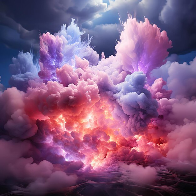 Photo la danse éthérique une symphonie de nuages explosifs