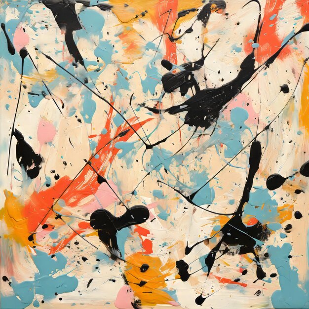 Photo une danse fascinante des couleurs le chef-d'œuvre abstrait de jackson pollock déchaîné dans actio à l'huile acrylique