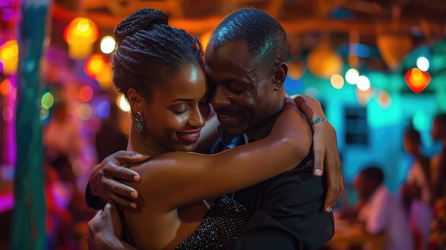 Une danse Kizomba un couple afro-américain amoureux