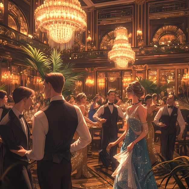 La danse de salle de bal glamour de l'époque de Gatsby