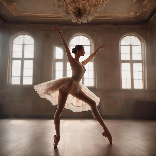 La danse sensuelle et émotionnelle d'une belle ballerine