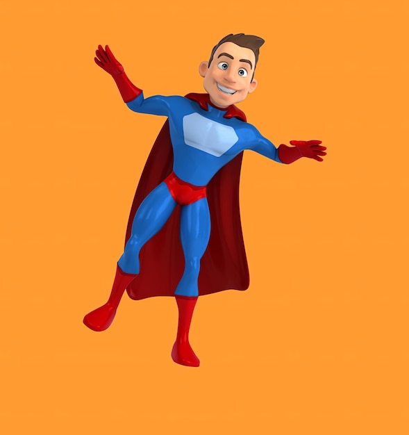 Une danse de super-héros de dessins animés en 3D