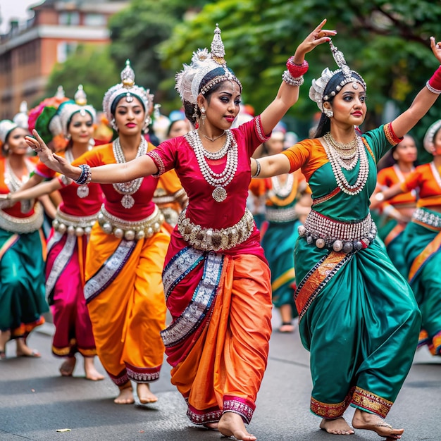 danse traditionnelle féminine au festival du rath yatra