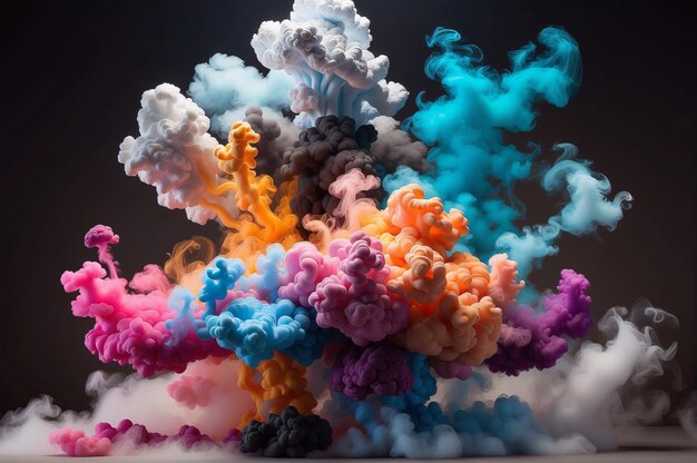 Une danse vibrante de fumée colorée dans l'air