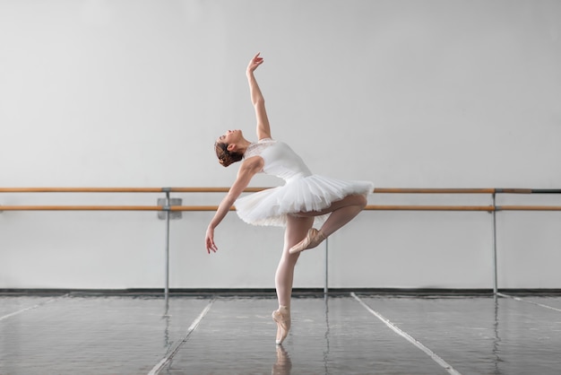 Danseur de ballet féminin garder le support en classe