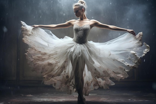 Le danseur est un danseur sous la pluie.
