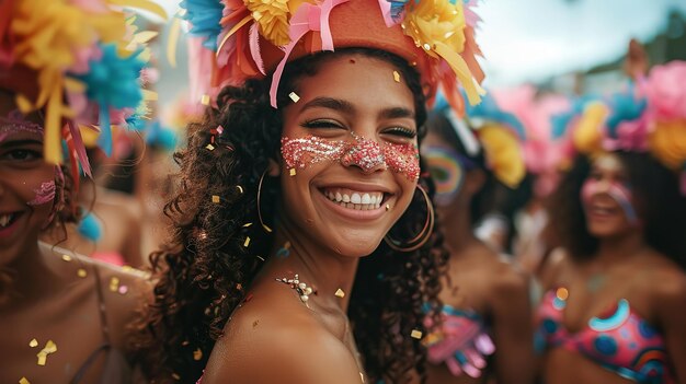 Des danseurs de carnaval brésiliens s'amusent