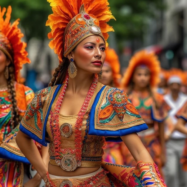danseurs folkloriques en tenue mexicaine traditionnelle vibrante