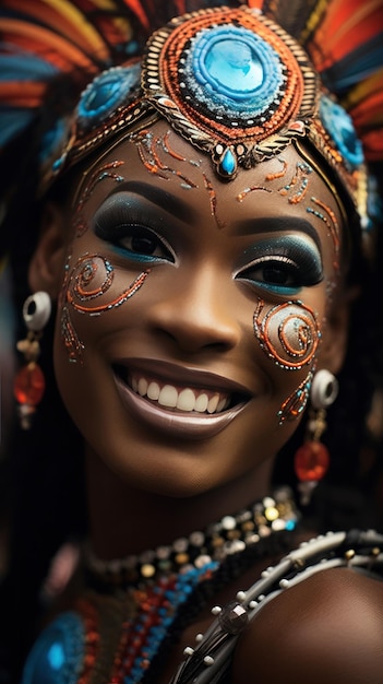 Des danseurs de samba en costumes extravagants au carnaval