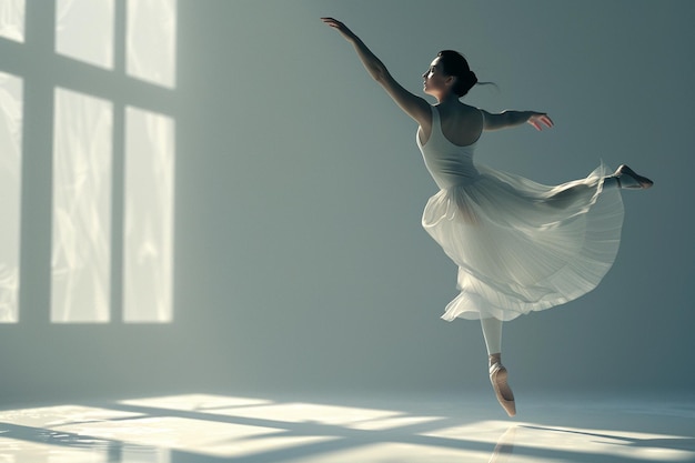 Photo une danseuse de ballet gracieuse en l'air