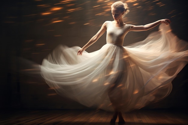 Une danseuse de ballet gracieuse en mouvement, une étude d'équilibre et de beauté