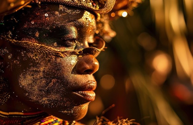 Photo danseuse de carnaval lors d'un carnaval sur une plage tropicale