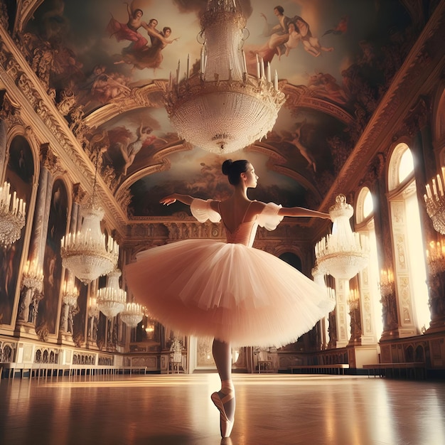 une danseuse dans une cour de palais