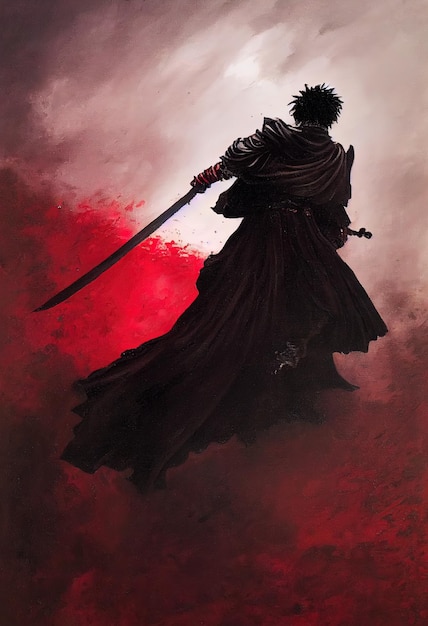 Dark berserk démon chevalier dark fantasy peinture illustration