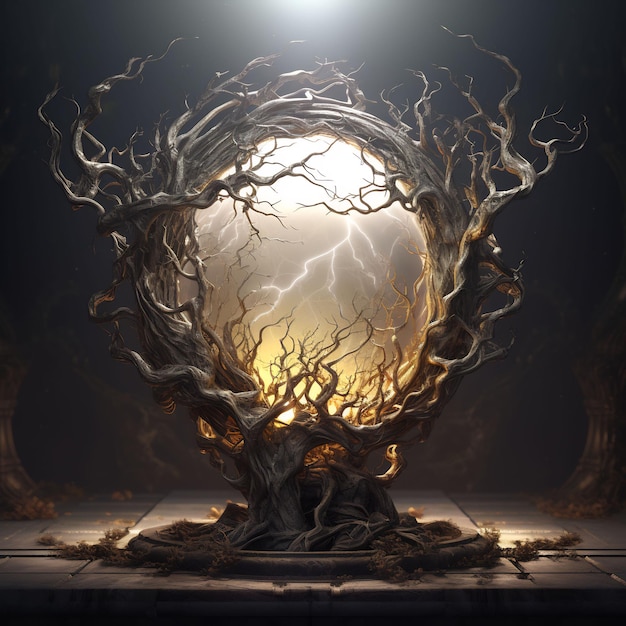 Dark World Tree et découvrez un chef-d'œuvre captivant Venture Book Cover Wall Art POD Epic Beauty